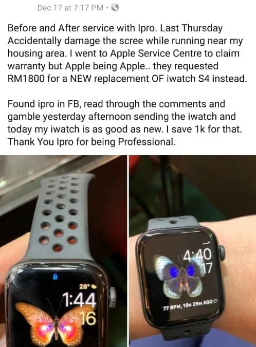 Where can i repair online my apple watch screen